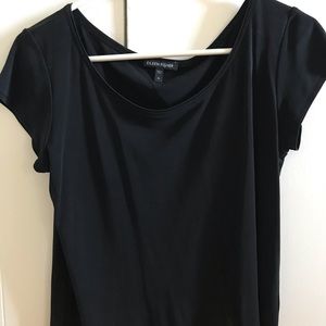 Eileen Fisher black scoop neck top